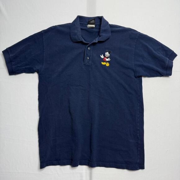 Vintage Mickey Unlimited Mickey Mouse Navy Polo Shirt Size Medium - Picture 1 of 5